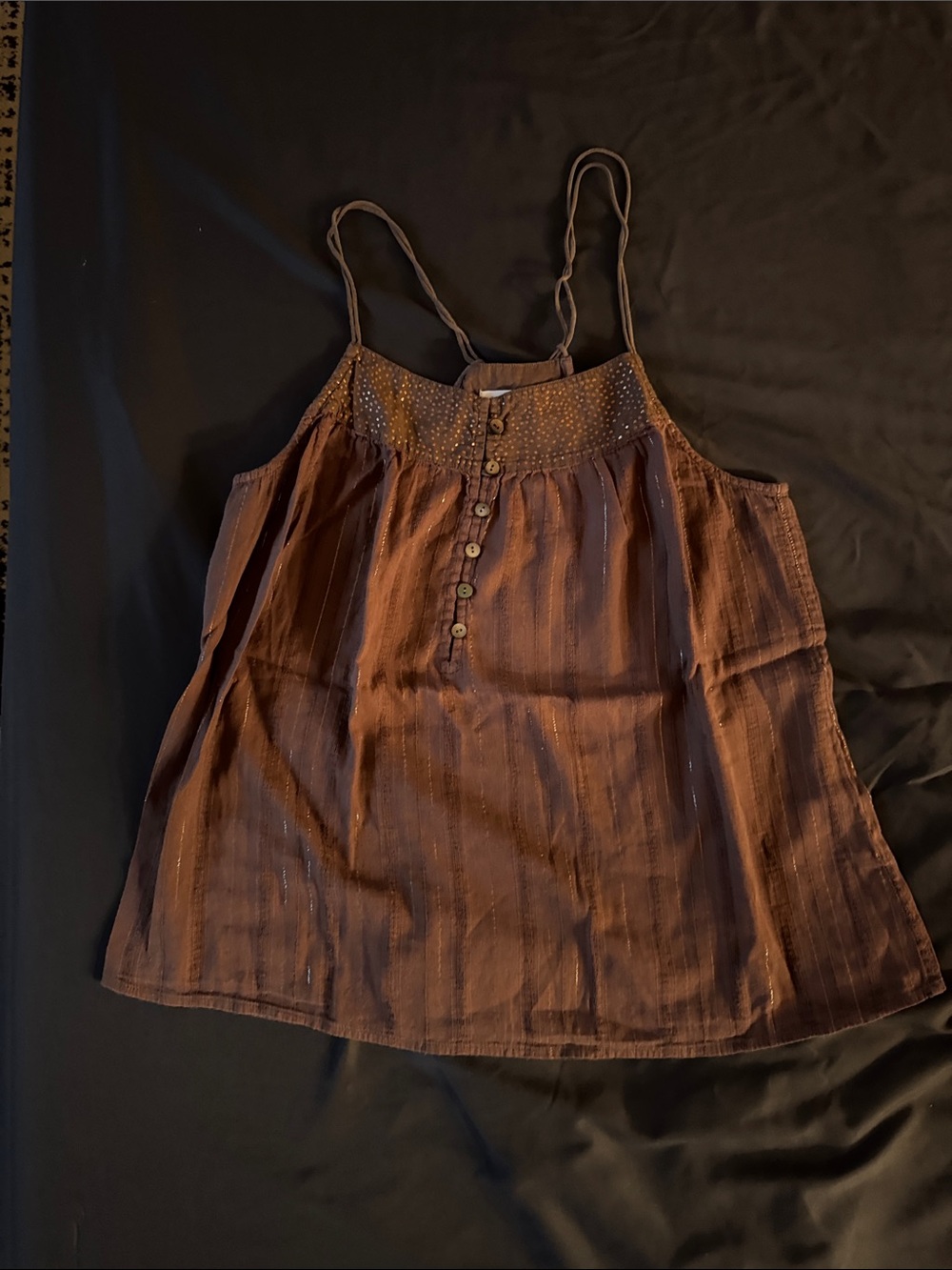 Abercrombie & Fitch Brown Button-Front Spaghetti Strap Cami